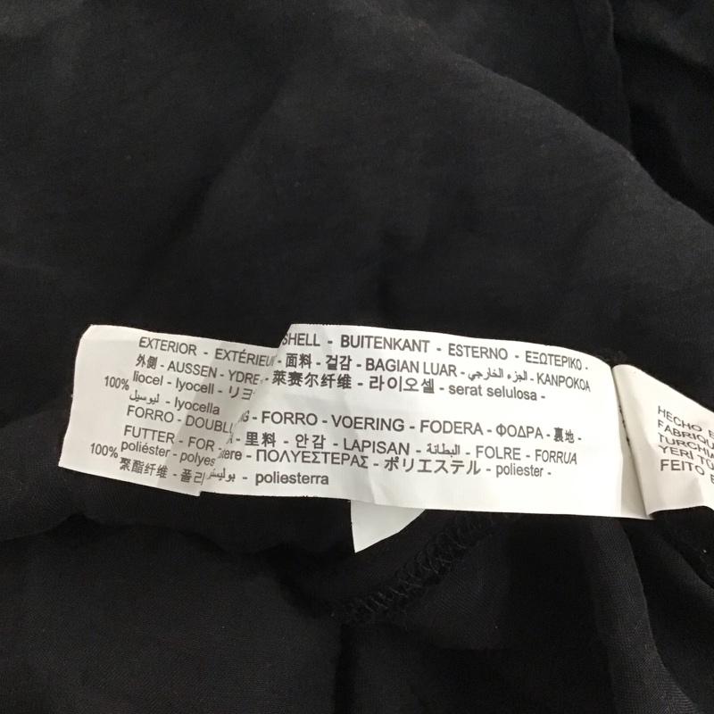 ザラ ZARA ワンピース ひざ丈スカート 長袖ワンピース フレアスカート パフスリーブ L 無地 黒 / ブラック /  レディース USED 古着 中古 10128742