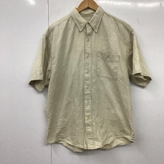 エディーバウアー Eddie Bauer シャツ、ブラウス 半袖 半袖シャツ 無地シャツ ポケットシャツ 90s 白タグ L 無地 ベージュ / ベージュ /  メンズ USED 古着 中古 10134698