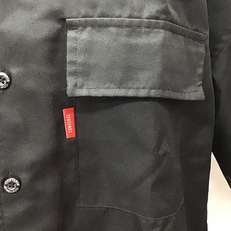 コンバース CONVERSE シャツ、ブラウス 半袖 9270-1172 胸ポケット L ロゴ、文字 黒 / ブラック /  メンズ USED 古着 中古 10117019