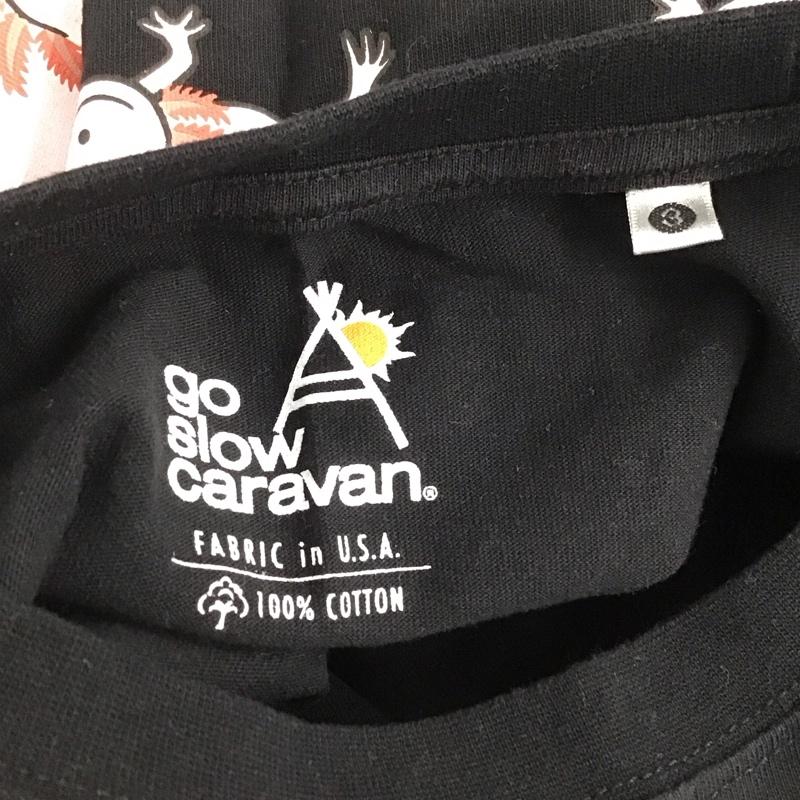 ゴースローキャラバン go slow caravan Tシャツ 半袖 半袖カットソー プリントTシャツ クルーネックカットソー 3 プリント 黒 / ブラック /  メンズ USED 古着 中古 10141011