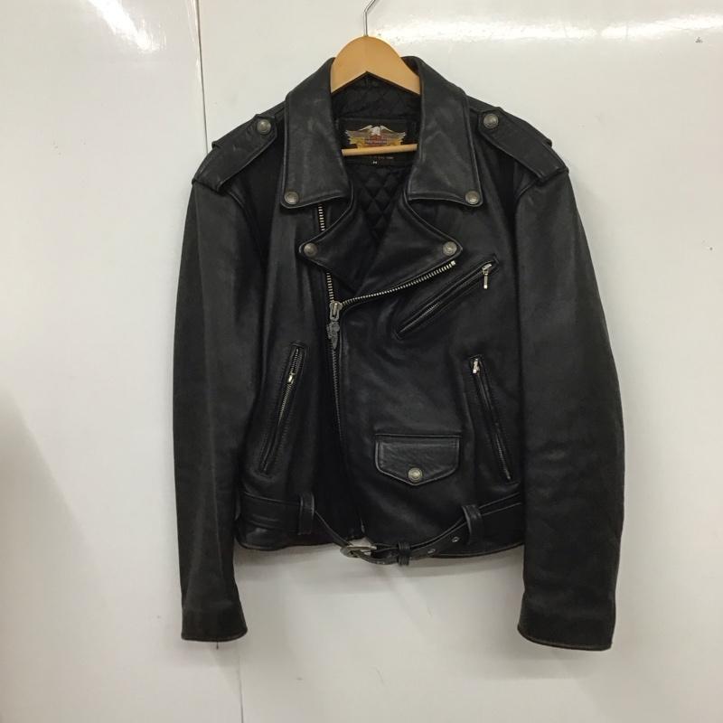 ハーレーダビッドソン Harley-Davidson ジャケット、上着 ジャケット、ブレザー レザージャケット ダブルジャケット ライダース ジップアップジャケット ヴィンテージ 古着 M 無地 黒 / ブラック /  メンズ USED 古着 中古 10113761