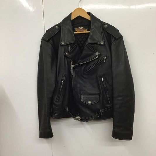 ハーレーダビッドソン Harley-Davidson ジャケット、上着 ジャケット、ブレザー レザージャケット ダブルジャケット ライダース ジップアップジャケット ヴィンテージ 古着 M 無地 黒 / ブラック /  メンズ USED 古着 中古 10113761