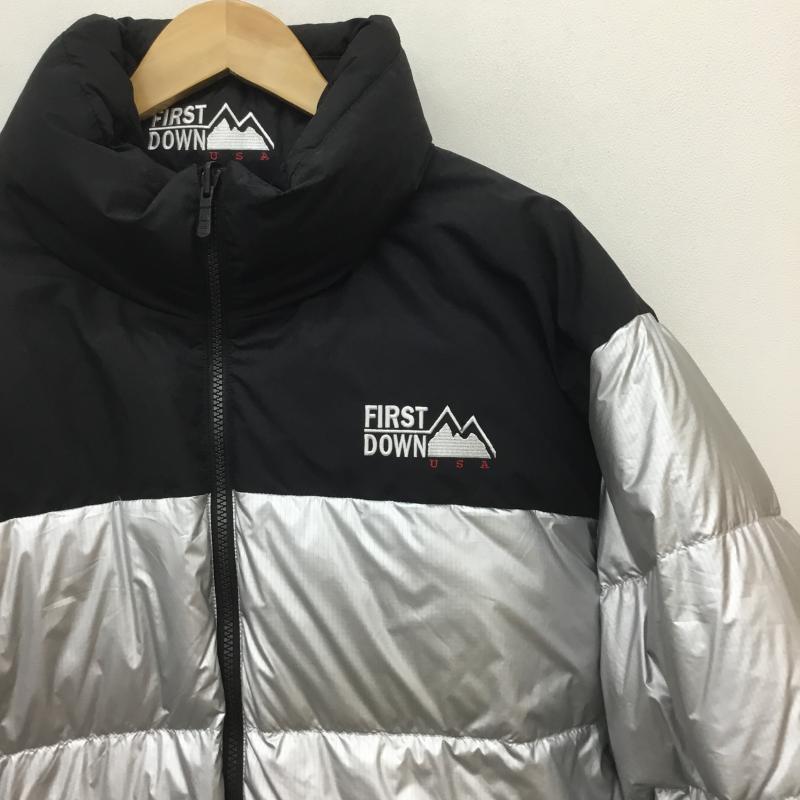 ファーストダウン FIRST DOWN ジャケット、上着 ダウンジャケット 2WAY　リバーシブル　F842500 XXL ロゴ、文字 X 刺繍 黒 / ブラック / X 銀 / シルバー /  メンズ USED 古着 中古 10119078