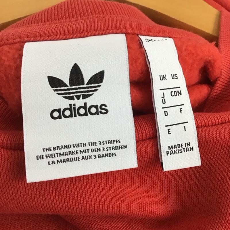 アディダス adidas トレーナー 長袖 fm3761 クルーネック スウェットトレーナー 0 ロゴ、文字 赤 / レッド /  メンズ USED 古着 中古 10145841