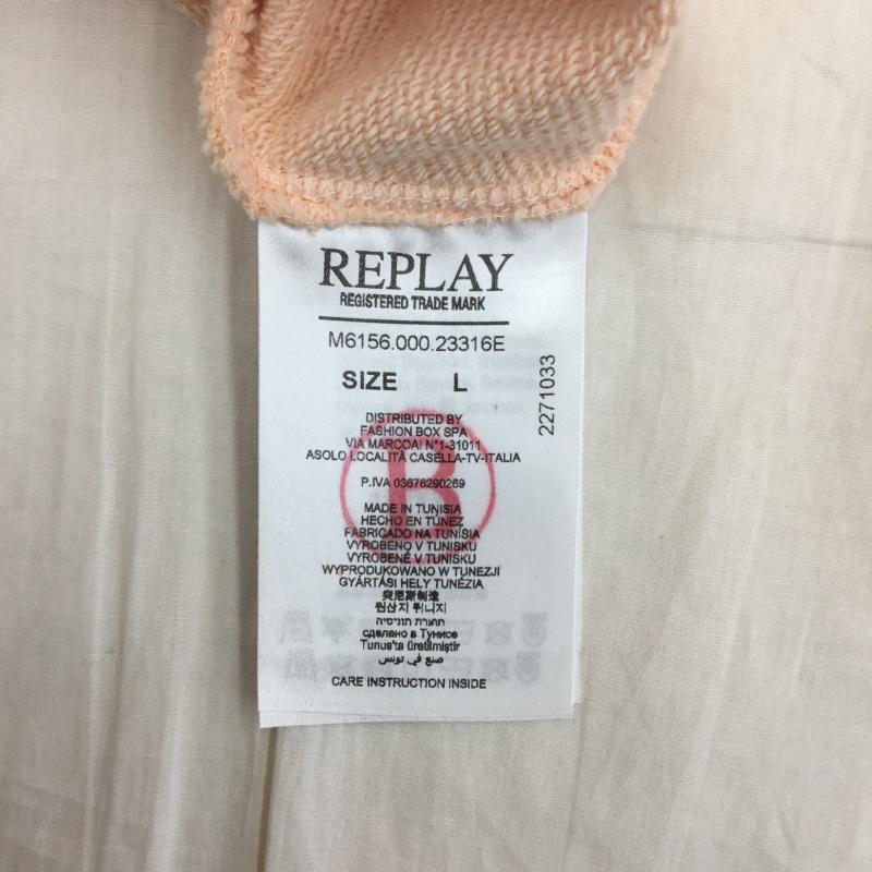リプレイ REPLAY トレーナー 長袖 M6156.000.23316E　スウェット EARTH MADE HUMAN CRAFTED スウェットシャツ L ロゴ、文字 桃 / ピンク /  メンズ USED 古着 中古 10127367