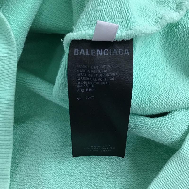 バレンシアガ BALENCIAGA パーカー 長袖 長袖パーカー プルオーバーパーカー スウェット XS ロゴ、文字 薄緑 / ライトグリーン /  メンズ USED 古着 中古 10144789