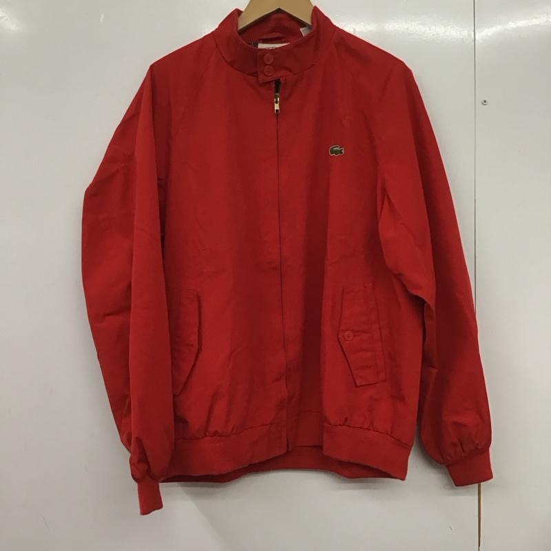 ラコステ LACOSTE ジャケット、上着 ジャケット、ブレザー ジップアップジャケット アウター ノーカラージャケット L ロゴ、文字 赤 / レッド /  メンズ USED 古着 中古 10132909