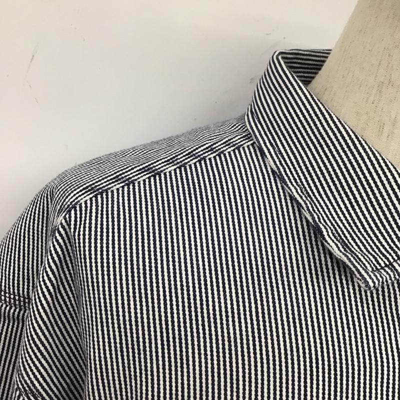 パタゴニア patagonia シャツ、ブラウス 長袖 52631FA11 ワークシャツ L ストライプ 白 / ホワイト / X 紺 / ネイビー /  メンズ USED 古着 中古 10110819