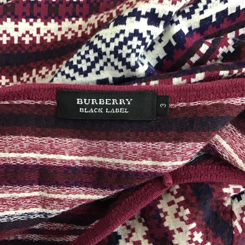バーバリーブラックレーベル BURBERRY BLACK LABEL カットソー 長袖 長袖カットソー Vネックカットソー ロングスリーブカットソー プリントTシャツ 3 プリント マルチカラー / マルチカラー /  メンズ USED 古着 中古 10114643