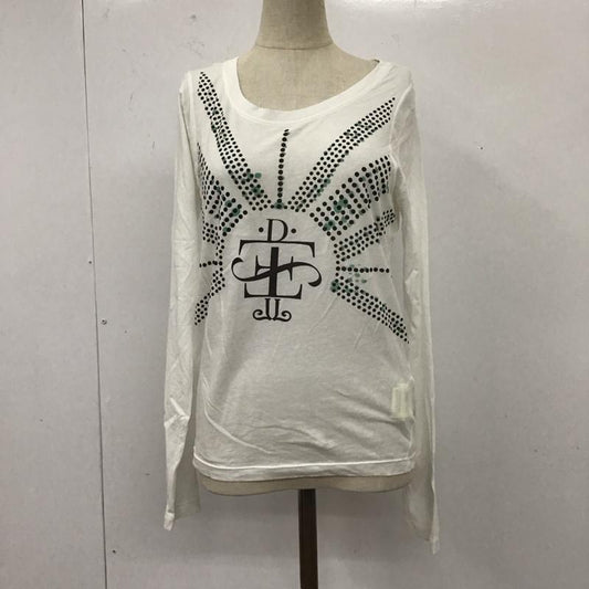 ディーゼル DIESEL Tシャツ 長袖 クルーネック ロンT XS ロゴ、文字 白 / ホワイト /  レディース USED 古着 中古 10112344