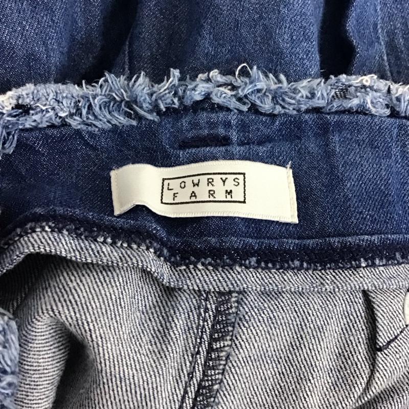 ローリーズファーム LOWRYS FARM パンツ デニム、ジーンズ デニムパンツ ストレートパンツ ワイドパンツ カジュアルパンツ M 無地 インディゴ / インディゴ /  レディース USED 古着 中古 10124128
