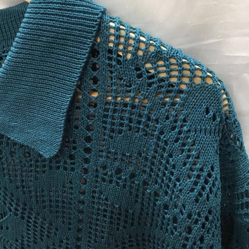 ウィゴー WEGO シャツ、ブラウス 半袖 WE23SM04-M0018 メッシュニットBIGシャツ M  青 / ブルー /  メンズ USED 古着 中古 10117798