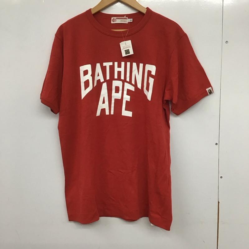 アベイシングエイプ A BATHING APE Tシャツ 半袖 半袖カットソー プリントTシャツ クルーネックカットソー M プリント 赤 / レッド /  メンズ USED 古着 中古 10133349