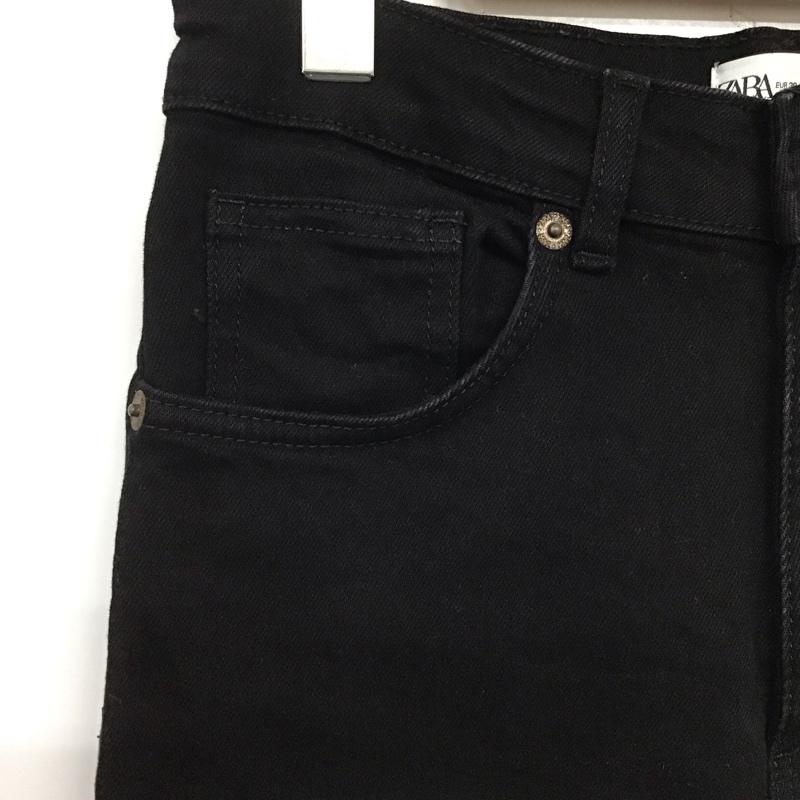 ザラ ZARA パンツ デニム、ジーンズ 3643 018 800 カットオフ ストレッチ 無地 黒 / ブラック /  レディース USED 古着 中古 10142009
