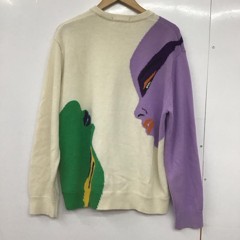 シュプリーム Supreme ニット、セーター 長袖 21AW FacesSweater セーター M プリント 白 / ホワイト /  メンズ USED 古着 中古 10148930