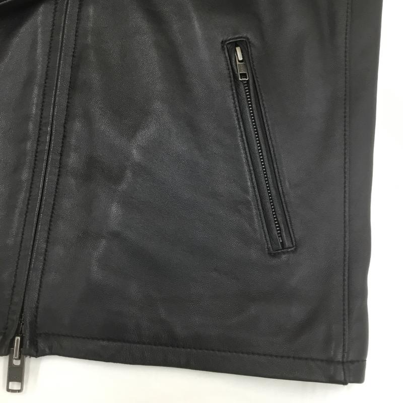 サイコバニー Psycho Bunny ジャケット、上着 レザージャケット エンボスロゴ フーデッド レザー ブルゾン 羊革 L ロゴ、文字 黒 / ブラック /  メンズ USED 古着 中古 10107277