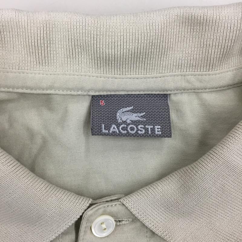 ラコステ LACOSTE ポロシャツ 長袖 ワニ 5191L 5 ワンポイント ベージュ / ベージュ /  メンズ USED 古着 中古 10111399