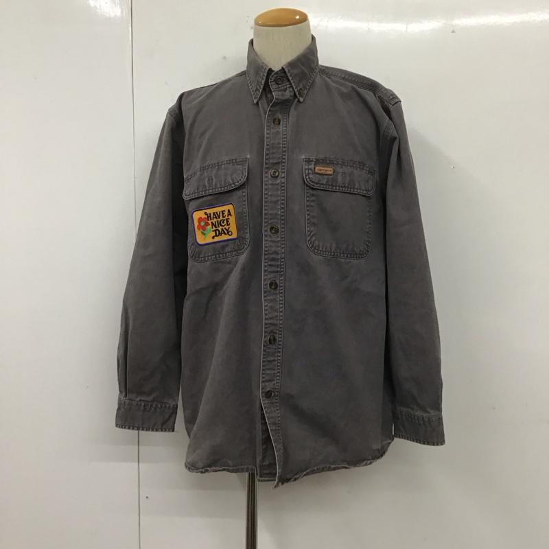 カーハート Carhartt シャツ、ブラウス 長袖 ボタンダウンシャツ M 無地 チャコールグレー / チャコールグレー /  メンズ USED 古着 中古 10110528