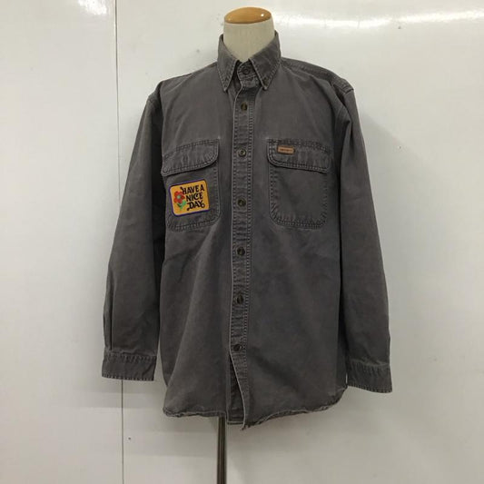 カーハート Carhartt シャツ、ブラウス 長袖 ボタンダウンシャツ M 無地 チャコールグレー / チャコールグレー /  メンズ USED 古着 中古 10110528