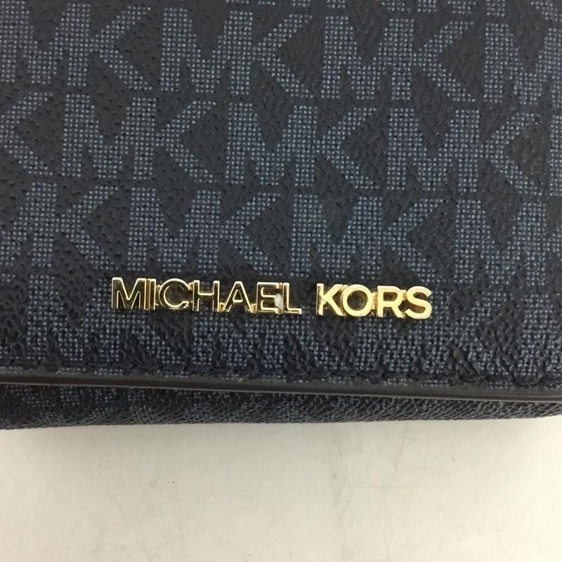 マイケルコース MICHAEL KORS 財布 コンパクト財布 35H9GTVZ5B 三つ折り財布 パスケース ロゴ、文字 紺 / ネイビー /  レディース USED 古着 中古 10144840