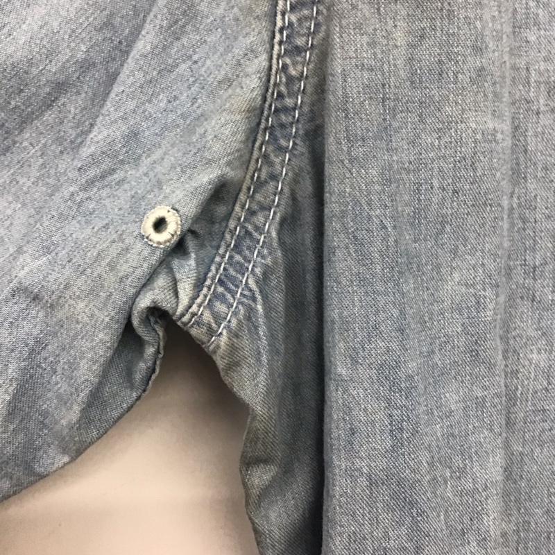 クラクト CLUCT シャツ、ブラウス 長袖 長袖デニムシャツ カラーシャツ 長袖シャツ L ダメージ加工 インディゴ / インディゴ /  メンズ USED 古着 中古 10140726