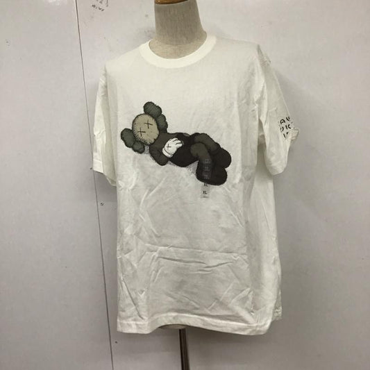 ユニクロ UNIQLO Tシャツ 半袖 341-446312 Tシャツ クルーネックカットソー プリントTシャツ XL プリント 白 / ホワイト /  メンズ USED 古着 中古 10127346