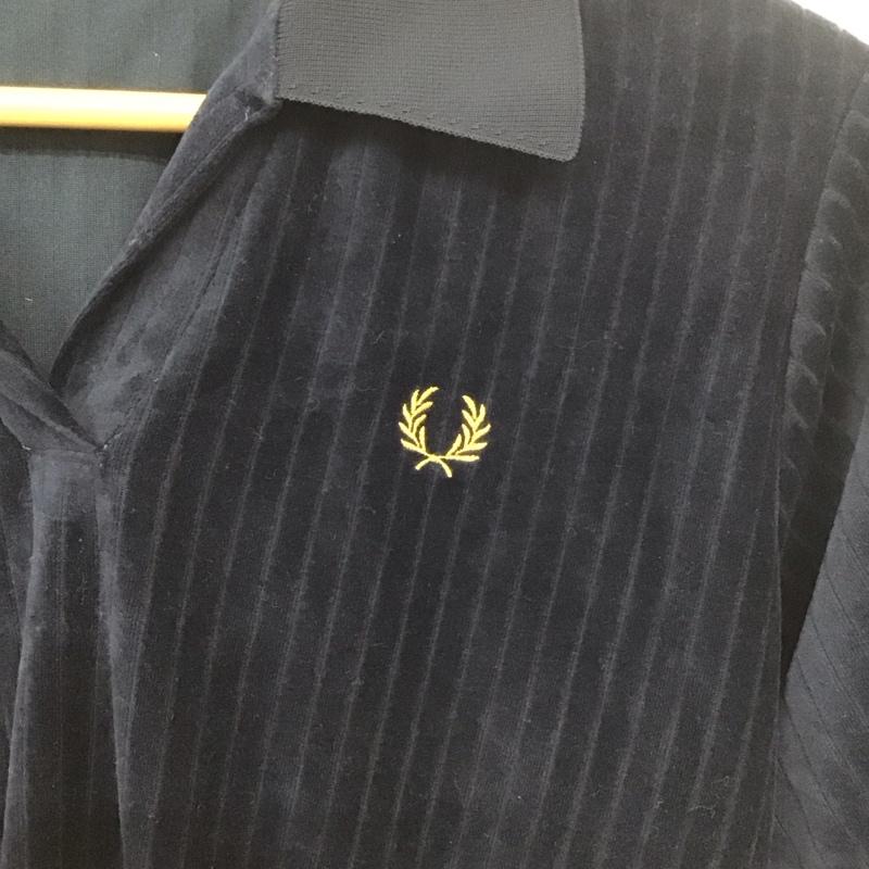 フレッドペリー FRED PERRY ポロシャツ 半袖 F5386 ベロアポロ スキッパーポロ ワンポイント 紺 / ネイビー /  レディース USED 古着 中古 10138691