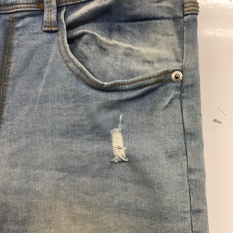 ザラメン ZARA MAN パンツ デニム、ジーンズ デニムパンツ スリムパンツ カジュアルパンツ ストレッチパンツ 42インチ ダメージ加工 インディゴ / インディゴ /  メンズ USED 古着 中古 10136646