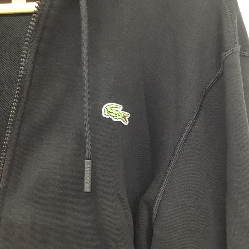 ラコステ LACOSTE パーカー 長袖 長袖ジップアップパーカー スウェットパーカー 3 ロゴ、文字 黒 / ブラック /  メンズ USED 古着 中古 10144579