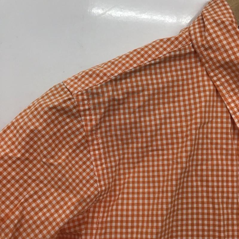 ラルフローレン RALPHLAUREN シャツ、ブラウス 半袖 160cm チェック 白 / ホワイト / X 橙 / オレンジ /  ボーイズ USED 古着 中古 10139921