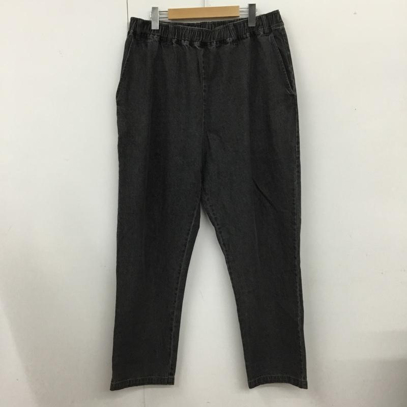 ラファイエット Lafayette パンツ デニム、ジーンズ デニムパンツ ストレートパンツ ワイドパンツ カジュアルパンツ ウエストゴム XL 無地 黒 / ブラック /  メンズ USED 古着 中古 10110020