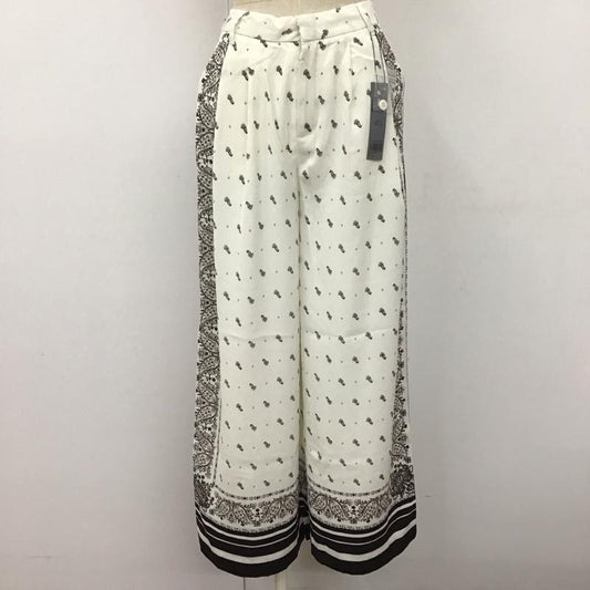 ジーナシス JEANASIS ボトムス ボトムス JS050075AK ストレートワイドパンツ タグ付き FREE ペイズリー 白 / ホワイト / X 黒 / ブラック /  レディース USED 古着 中古 10107946