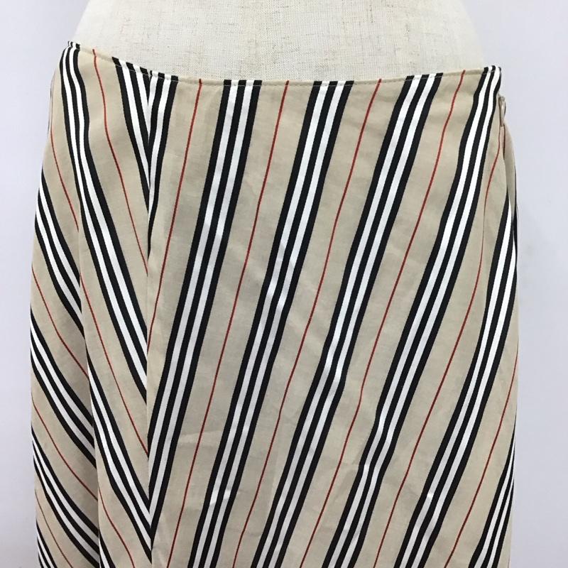 バーバリーロンドン Burberry London スカート ロングスカート FXB67-008 ストライプ ベージュ / ベージュ / X 黒 / ブラック / X 白 / ホワイト / X 赤 / レッド /  レディース USED 古着 中古 10113028