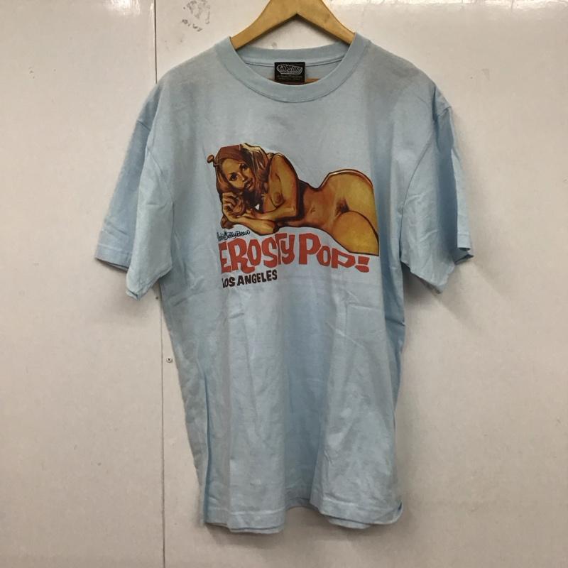 エロスティカ EROSTiKA Tシャツ 半袖 クルーネック コットン XL プリント 水色 / ライトブルー /  メンズ USED 古着 中古 10123377