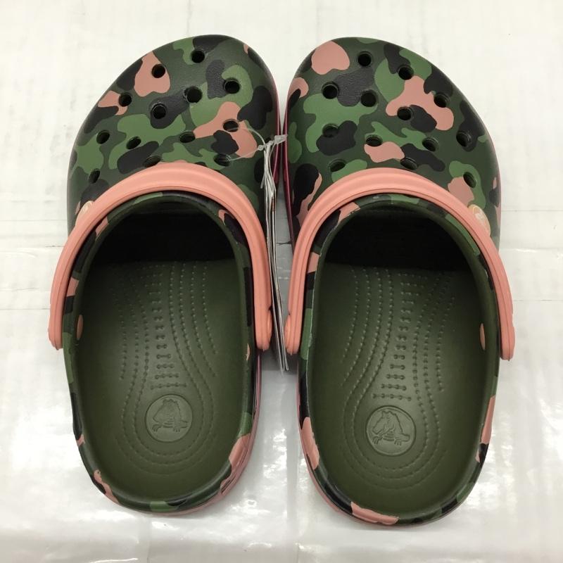 クロックス crocs シューズ シューズ 205532 crocband multi graphic clog 20cm キッズ サンダル 20.0cm カモフラージュ柄・迷彩 マルチカラー / マルチカラー /  ガールズ USED 古着 中古 10110663