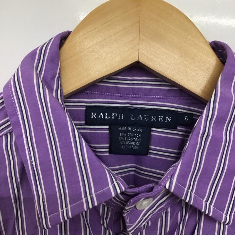 ラルフローレン RALPHLAUREN シャツ、ブラウス 半袖 KKWS022527 ストライプ 6 ワンポイント 紫 / パープル /  レディース USED 古着 中古 10144108