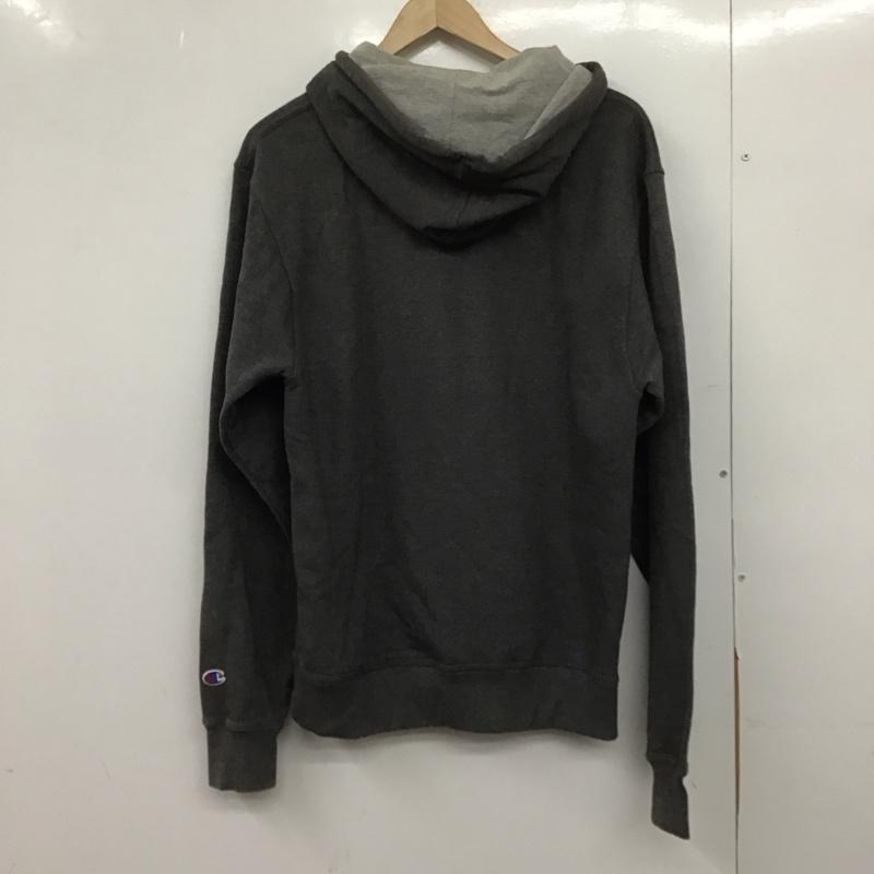 チャンピオン Champion パーカー 長袖 長袖パーカー プルオーバーパーカー スウェット L ロゴ、文字 ダークグレー / ダークグレー /  メンズ USED 古着 中古 10148945