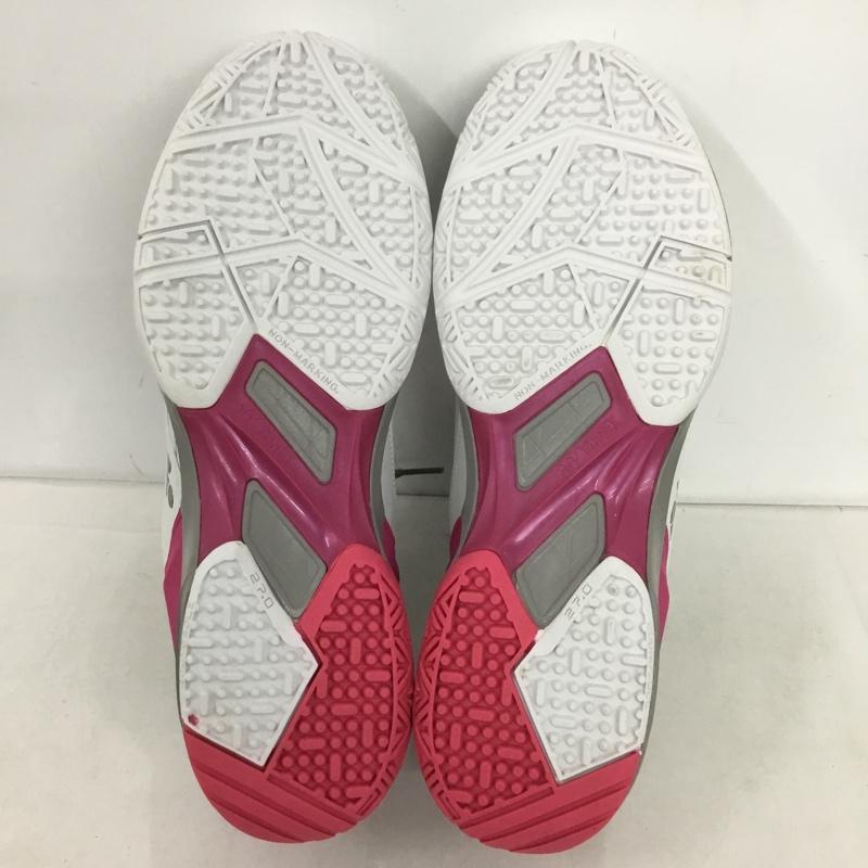 ヨネックス YONEX スニーカー スニーカー SHT103 テニスシューズ パワークッション103 箱有 27cm 27.0cm ロゴ、文字 白 / ホワイト / X 灰 / グレー / X 桃 / ピンク /  メンズ USED 古着 中古 10149907