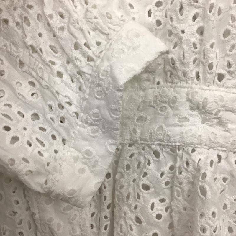 ザラ ZARA シャツ、ブラウス 七分袖 3046 066 251 五分袖 ノーカラー ペプラム タグ付き S 刺繍 白 / ホワイト /  レディース USED 古着 中古 10129178