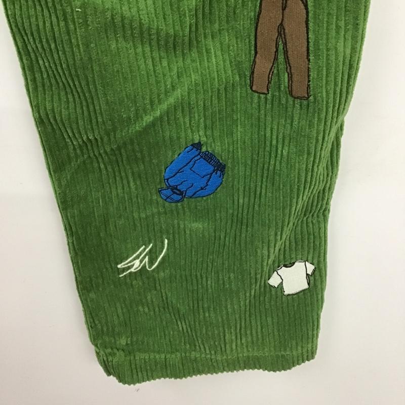 ギャップ GAP パンツ デニム、ジーンズ コーデュロイワイドパンツ seanwotherspoon コラボ カジュアルパンツ 総柄 29インチ ロゴ、文字 緑 / グリーン /  メンズ USED 古着 中古 10105833