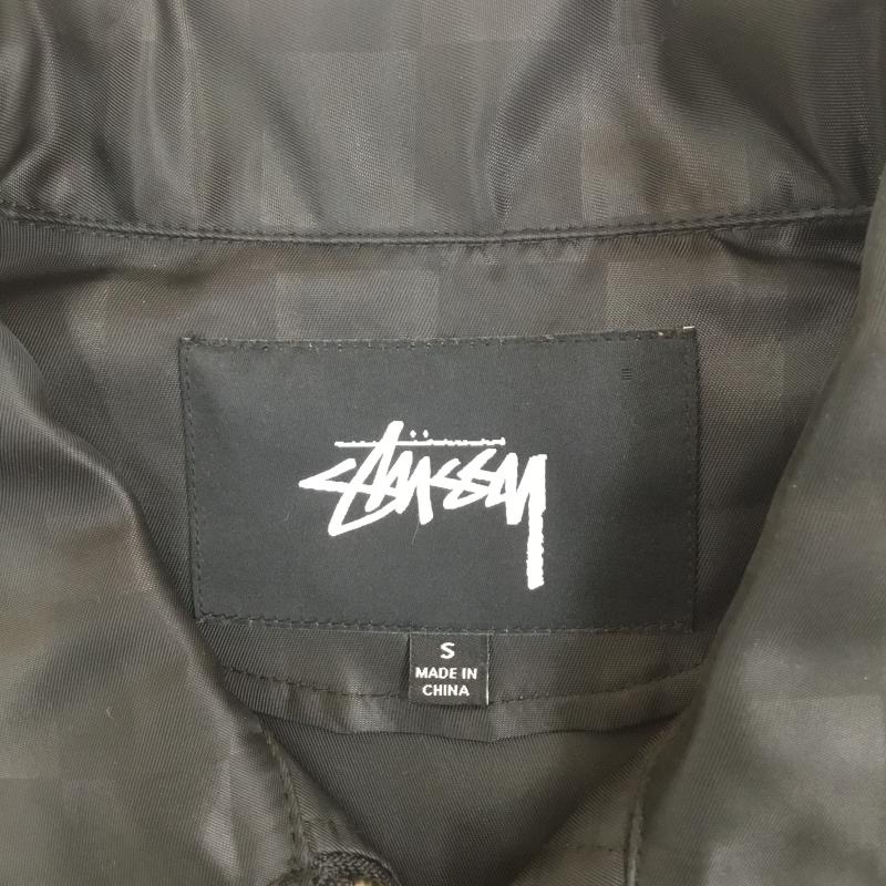 ステューシー STUSSY ジャケット、上着 ジャンパー、ブルゾン コーチジャケット S 格子柄 X ロゴ、文字 黒 / ブラック /  メンズ USED 古着 中古 10112611