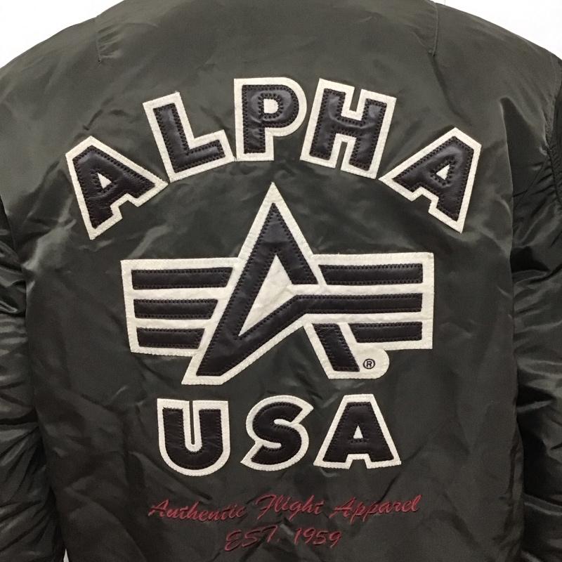 アルファインダストリー Alpha Industries ジャケット、上着 ジャケット、ブレザー ジップアップジャケット ジャンパー ジャケット カジュアルジャケット アウター XL ロゴ、文字 カーキ / カーキ /  メンズ USED 古着 中古 10124258