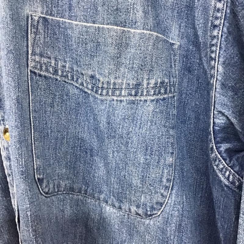 エディーバウアー Eddie Bauer シャツ、ブラウス 長袖 長袖シャツ 無地シャツ カラーシャツ デニムシャツ L 無地 インディゴ / インディゴ /  メンズ USED 古着 中古 10129238