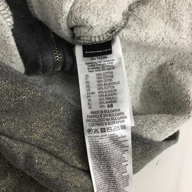 ディーゼル DIESEL パーカー 七分袖 フルジップ 1 ロゴ、文字 灰 / グレー / X 金 / ゴールド /  ガールズ USED 古着 中古 10129138