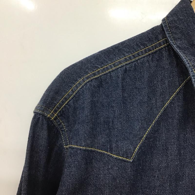 リーバイス Levi s シャツ、ブラウス 長袖 長袖シャツ 無地シャツ カラーシャツ デニムシャツ L ロゴ、文字 インディゴ / インディゴ /  メンズ USED 古着 中古 10140853