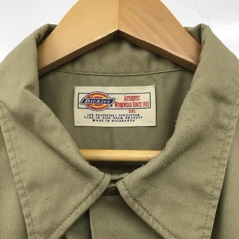 ディッキーズ Dickies シャツ、ブラウス 半袖 半袖シャツ 無地シャツ ポケットシャツ XXL 無地 ベージュ / ベージュ /  メンズ USED 古着 中古 10139891
