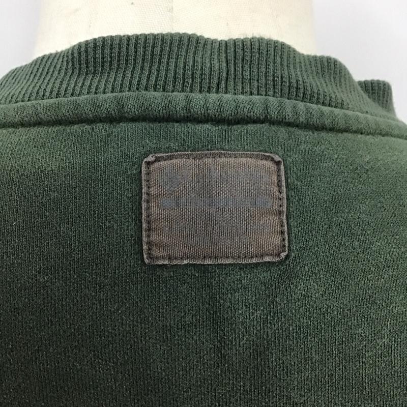 コロンビア Columbia トレーナー 長袖 長袖トレーナー スウェット クルーネック リブスウェットカットソー L ロゴ、文字 緑 / グリーン /  メンズ USED 古着 中古 10124099