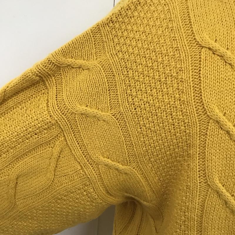 古着 USED ニット、セーター 長袖 長袖ニットカットソー ニット セーター クルーネックニット L 総柄 黄 / イエロー /  メンズ USED 古着 中古 10118299