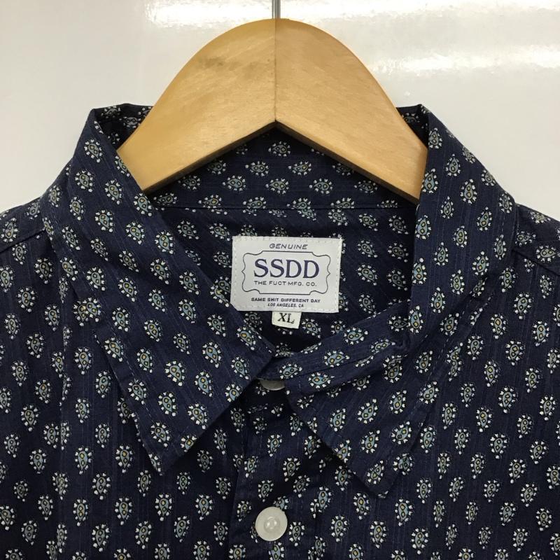 ファクト fuct シャツ、ブラウス 長袖 長袖シャツ 総柄シャツ カラーシャツ XL プリント 紺 / ネイビー /  メンズ USED 古着 中古 10145266