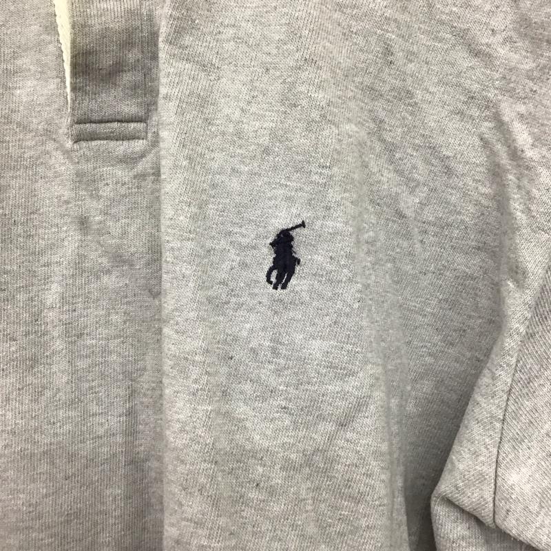 ポロバイラルフローレン Polo by RALPH LAUREN ポロシャツ 長袖 長袖ポロシャツ 長袖カットソー カラーシャツ M ロゴ、文字 灰 / グレー /  メンズ USED 古着 中古 10150114